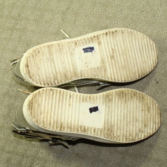 Size 7 / 37 - Giuseppe Zanotti Silver Patent Double Zip High Top Winged Sneakers - Picture 6 of 7